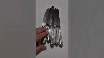 Нож SOLINGEN , с серебряной ручкой 800 пробы , 6 штук , общий вес 364 грамма